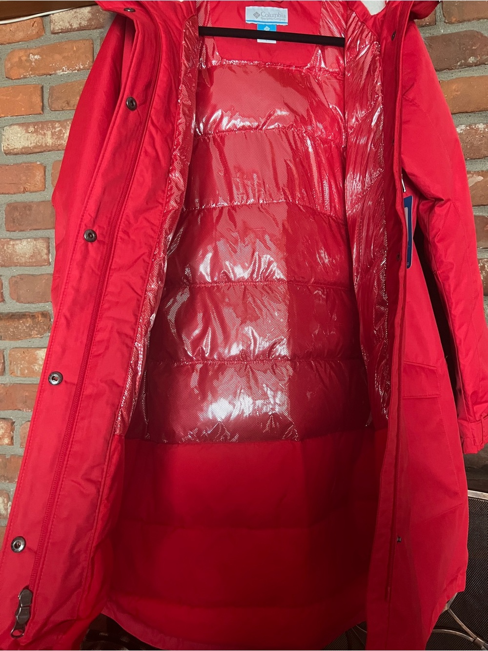 Columbia Women's Red Parka with Faux-Fur Hood Trim Size L - Picture 4 of 7